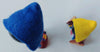 Wooden Folk Art Dolls Woven Cloth Ponchos -Argentina Set Of 2 Pre-Owned