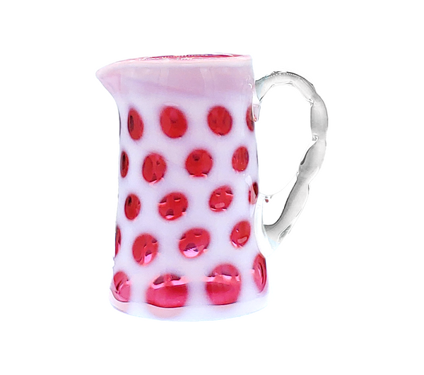 Fenton COIN DOT CRANBERRY OPALESCENT CREAMER #1461-4