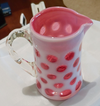 Fenton COIN DOT CRANBERRY OPALESCENT CREAMER #1461-4