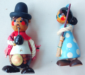 Wooden Folk Art Doll Couple-Argentina Set 2-3