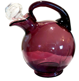 1930s Cambridge Glass Decanter Tilt Ball Style Amethyst Purple 7