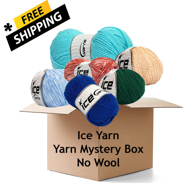 Ice Yarn Mystery Box-No Wool-6 Skein Sampler-Free Shipping