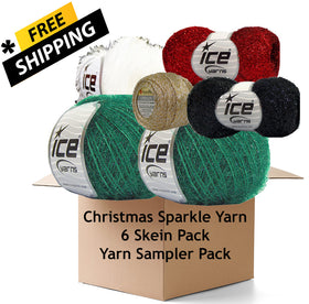 Sparkle Christmas Yarn Mystery Box Sampler - Free Shipping-Pack of 6 Skeins