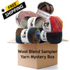 Wool Blend Yarn Mystery Box- Sampler Pack of 6 Skeins-Free Shipping
